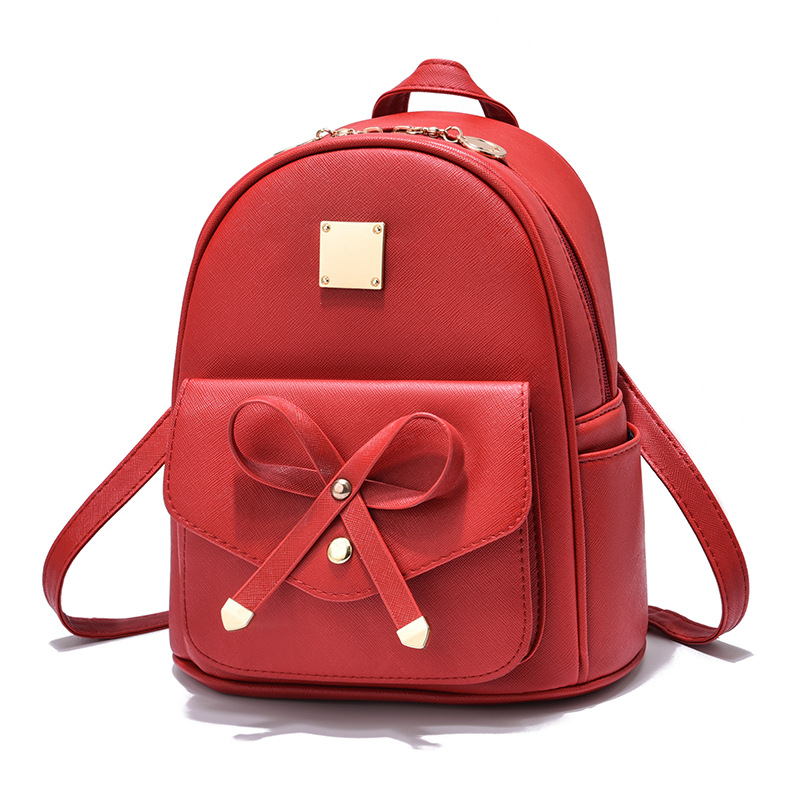Mochila pequeña para mujer 2025, estilo europeo y americano, mochila escolar con lazo, estilo fresco, bolso pequeño moderno