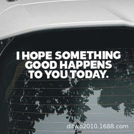 外贸英文车贴GOOD HAPPENS雕刻反光装饰贴纸 车身贴