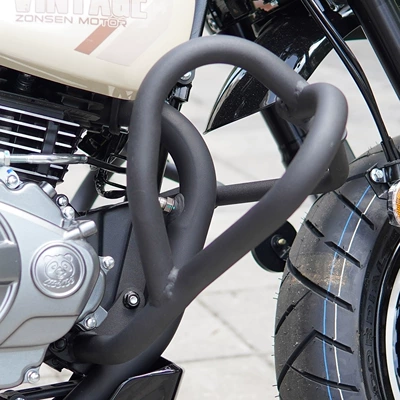Suitable for Zongshen Bear Bubble Pier Bumper Anti-fall Protective Bars Modified Accessories Full Enclosing Protective Stunt Bars (Motorcycle bumper) - black-frosted-carbon-steel-bumper-for-pier-only-black