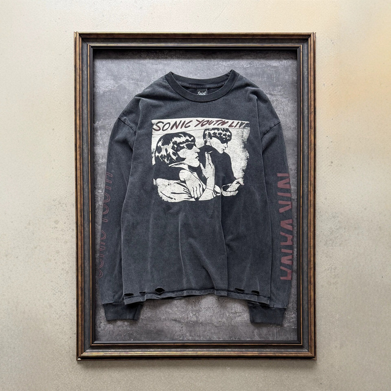 NIRVANA rock band printed long-sleeve T-shirt for men and women, loose fit, vintage street style, retro base shirt NIRVANA rock band printed long-sleeve T-shirt for men and women, loose fit, vintage street style, retro base shirt