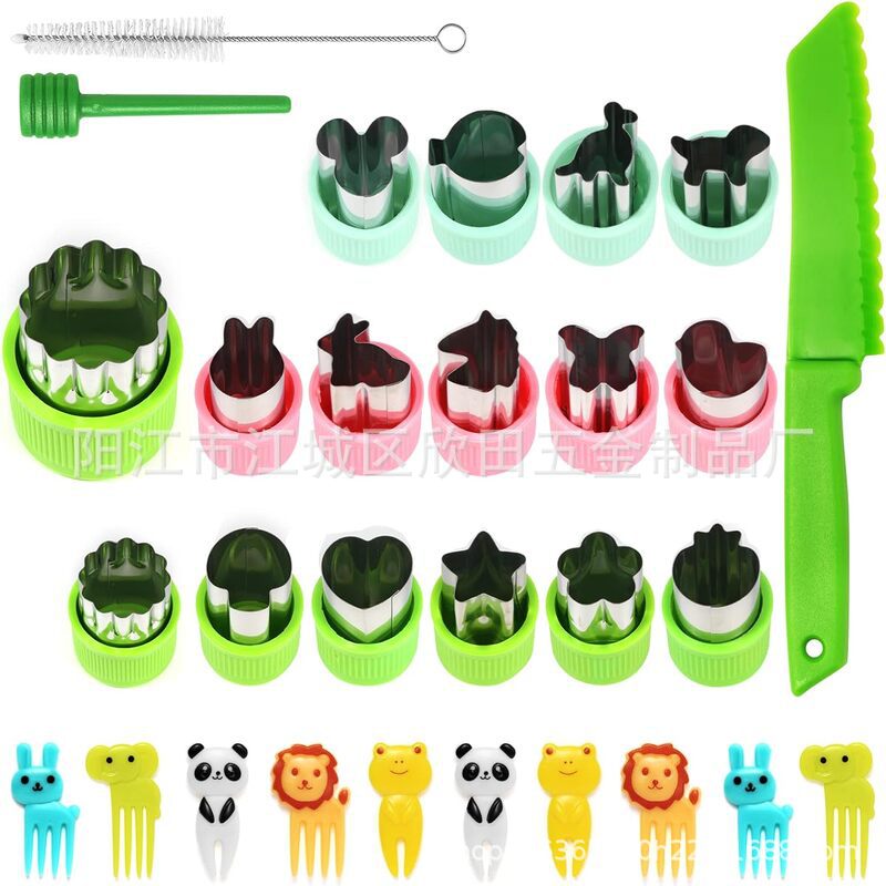 Amazon DIY acero inoxidable frutas molde de relieve de dibujos animados frutas y verduras molde de corte de harina de mariposa molde de alimentos suplementarios