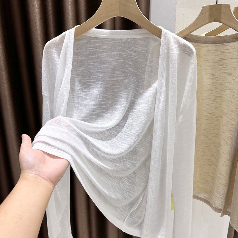 Dopamine Ice Silk Knitted Sun Protection Cardigan for Women, Plus-Size Slip Dress with Thin Shawl, Air Conditioning Cover-Up Jacket Dopamine Ice Silk Knitted Sun Protection Cardigan for Women, Plus-Size Slip Dress with Thin Shawl, Air Conditioning Cover-Up Jacket