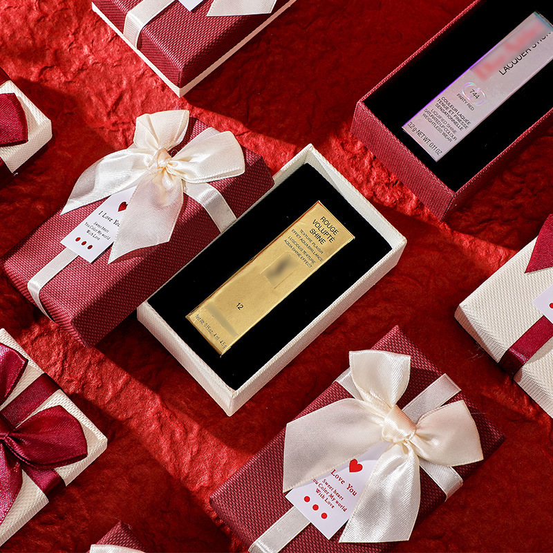 Lipstick gift box wholesale exquisite bow small gift box small size cosmetic packaging box lipstick gift box empty box