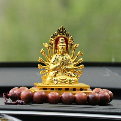 thousand hands Guanyin car interior: Perfplant seat - cannot-add-perfume-square-bottom-thousand-hand-guanyin-large-solid-wood-beads