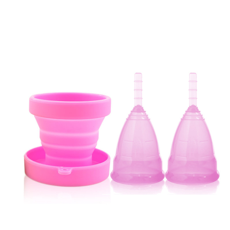 外銷爆品 硅膠月經杯 可游泳經期防漏大姨媽神器月事杯摺疊杯