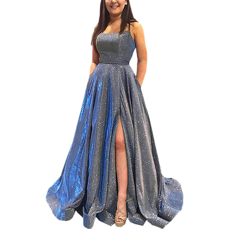 Europa y América Comercio Exterior Amazon AliExpress nuevo banquete vestido de la Honda vestido de dama de honor split vestido sin espalda image 9