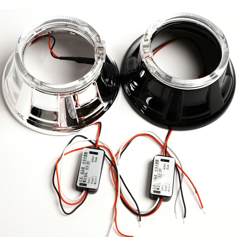 3 pulgadas A guía de luz ángel ojo una cubierta decorativa adaptada al faro LED del automóvil doble lente de luz para sombreador image 6
