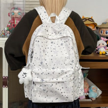 书包女初中高中生星星印花韩版小众ins双肩包森系大学生电脑包男