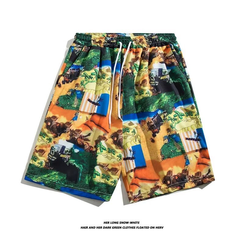 Men's Printed Shorts, Loose Fit Quick-Dry Casual Shorts For Summer Outdoor And Beach Lightweight & Quick-Drying_viptrois.com