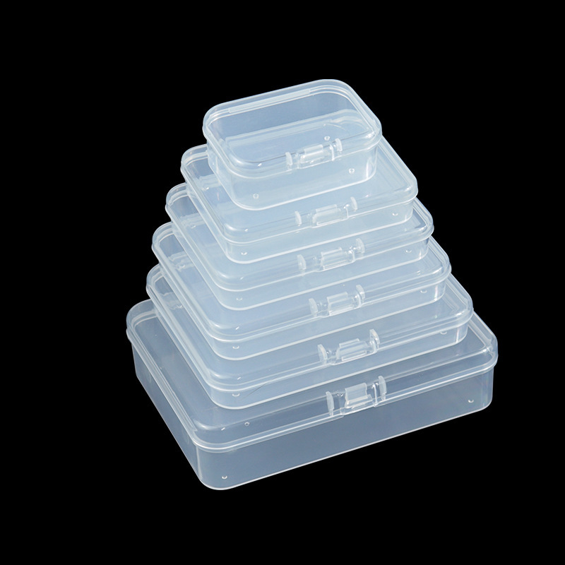 Transparent Plastic Rectangular Box Anti-noise Earplug Box Rubber Band Hairpin Hair Accessories Packaging Box Beaded Necklace Small Storage Box