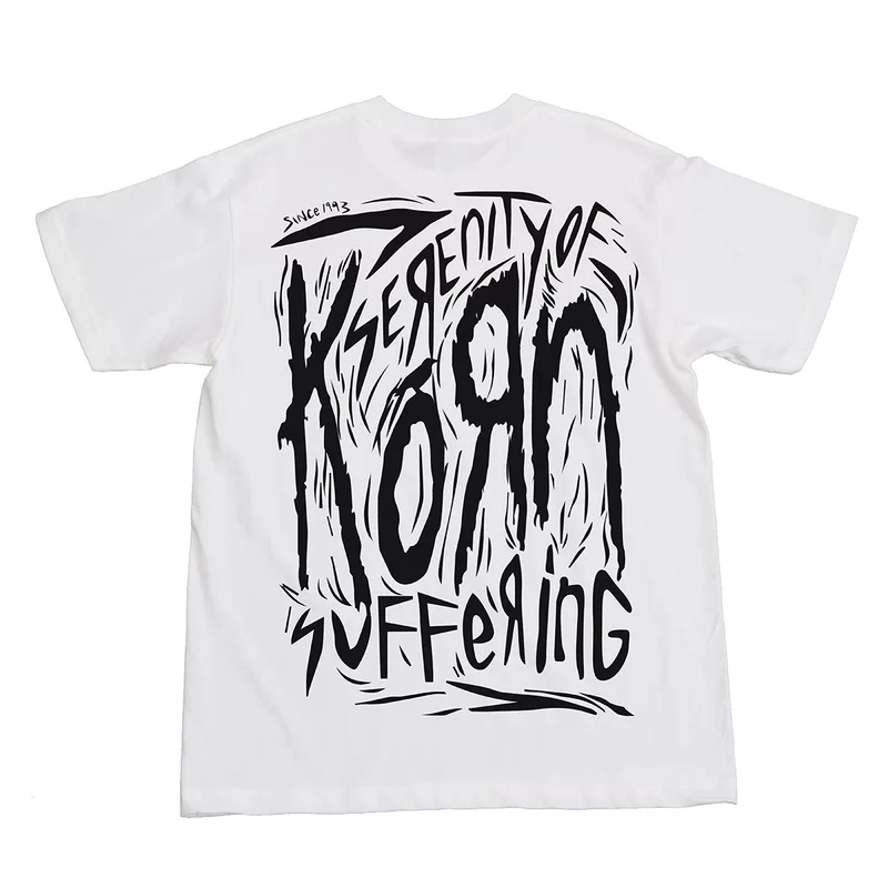 KORN rock band Metallica Queen nirvana Guns N' Roses ACDC black and white loose short-sleeved T-shirt