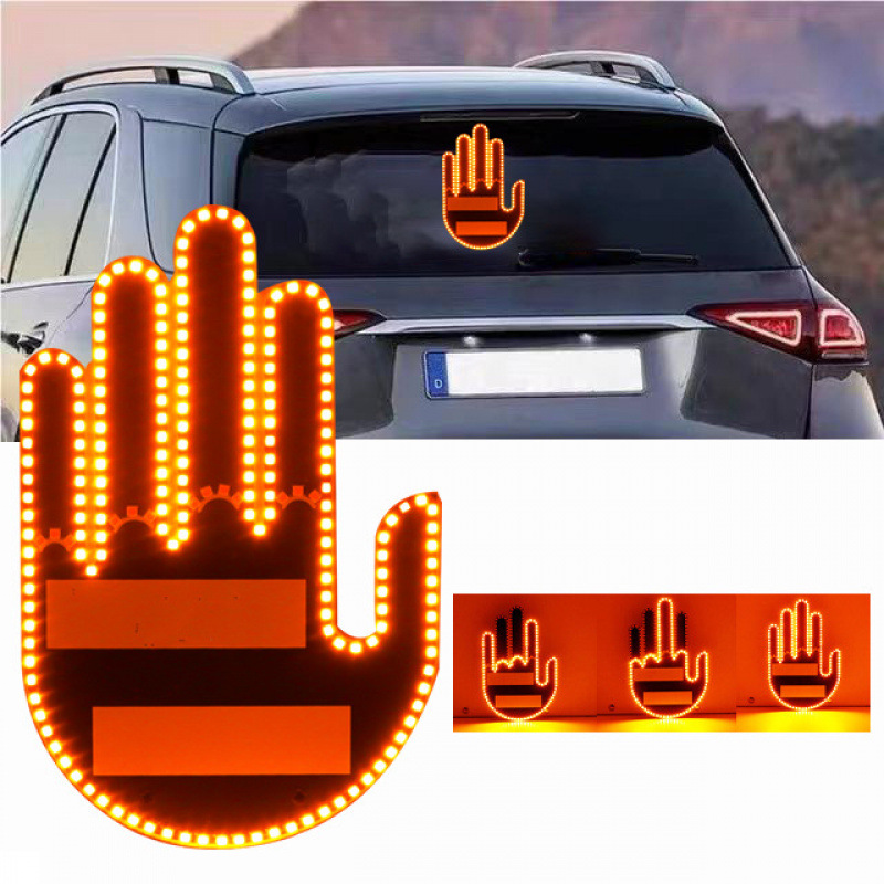Nuevos dibujos animados emoticones de automóviles luces interesantes sin cableado 14 patrones 8 tipos de patrones de conmutación de lámpara de gestos LED