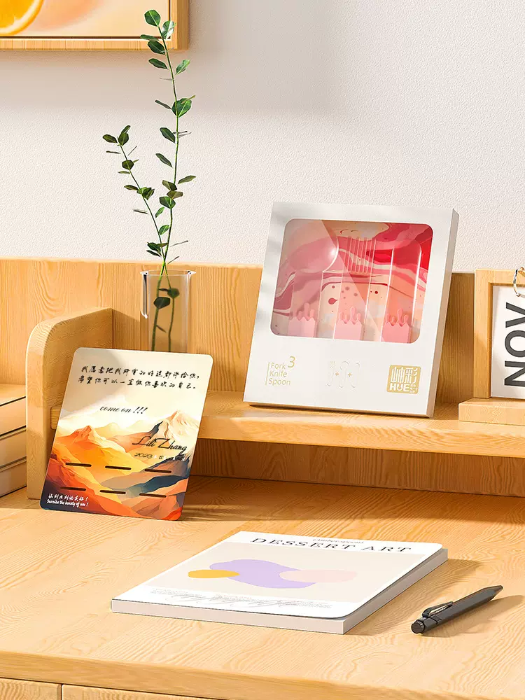 岫彩高颜值蛋糕慕斯琥珀勺美式冰淇淋塑料勺西瓜甜品勺子独立包装