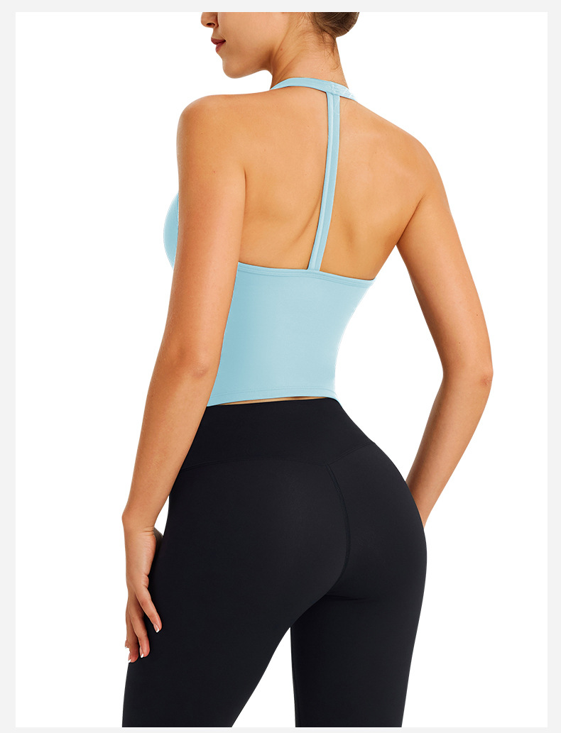 Women's Yoga Sports Bra With Beautiful Back One Piece Training Vest Padded Can Be Worn As Outerwear Or Innerwear_ecoleips.com