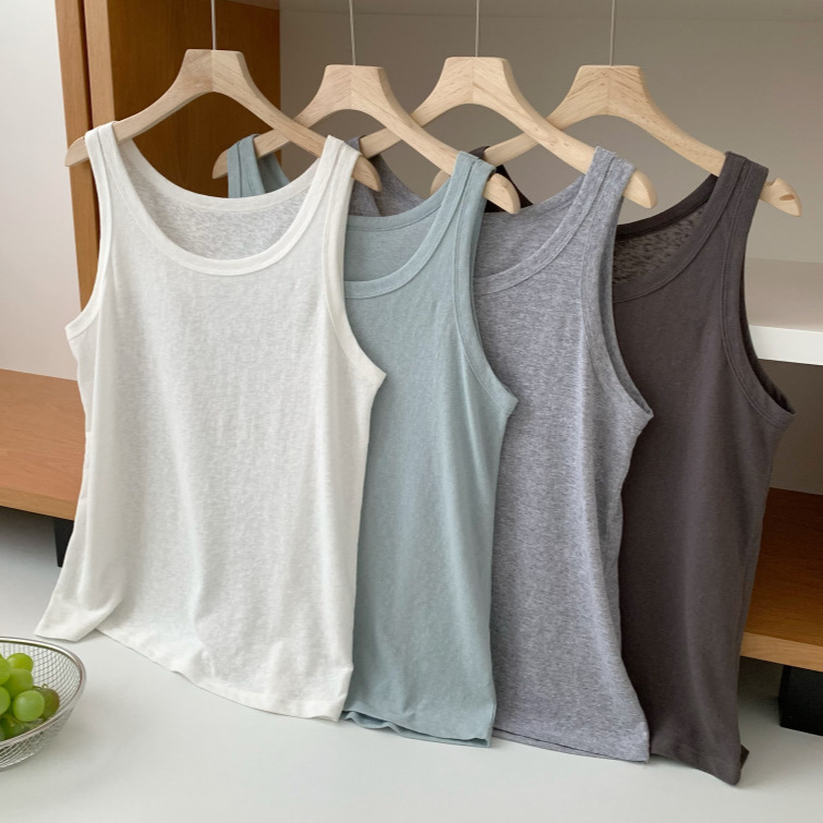 Snowflake Linen Loose Casual Versatile Vest Summer Simple Large Size Round Neck Sleeveless Solid Color Pullover Undershirt Snowflake Linen Loose Casual Versatile Vest Summer Simple Large Size Round Neck Sleeveless Solid Color Pullover Undershirt
