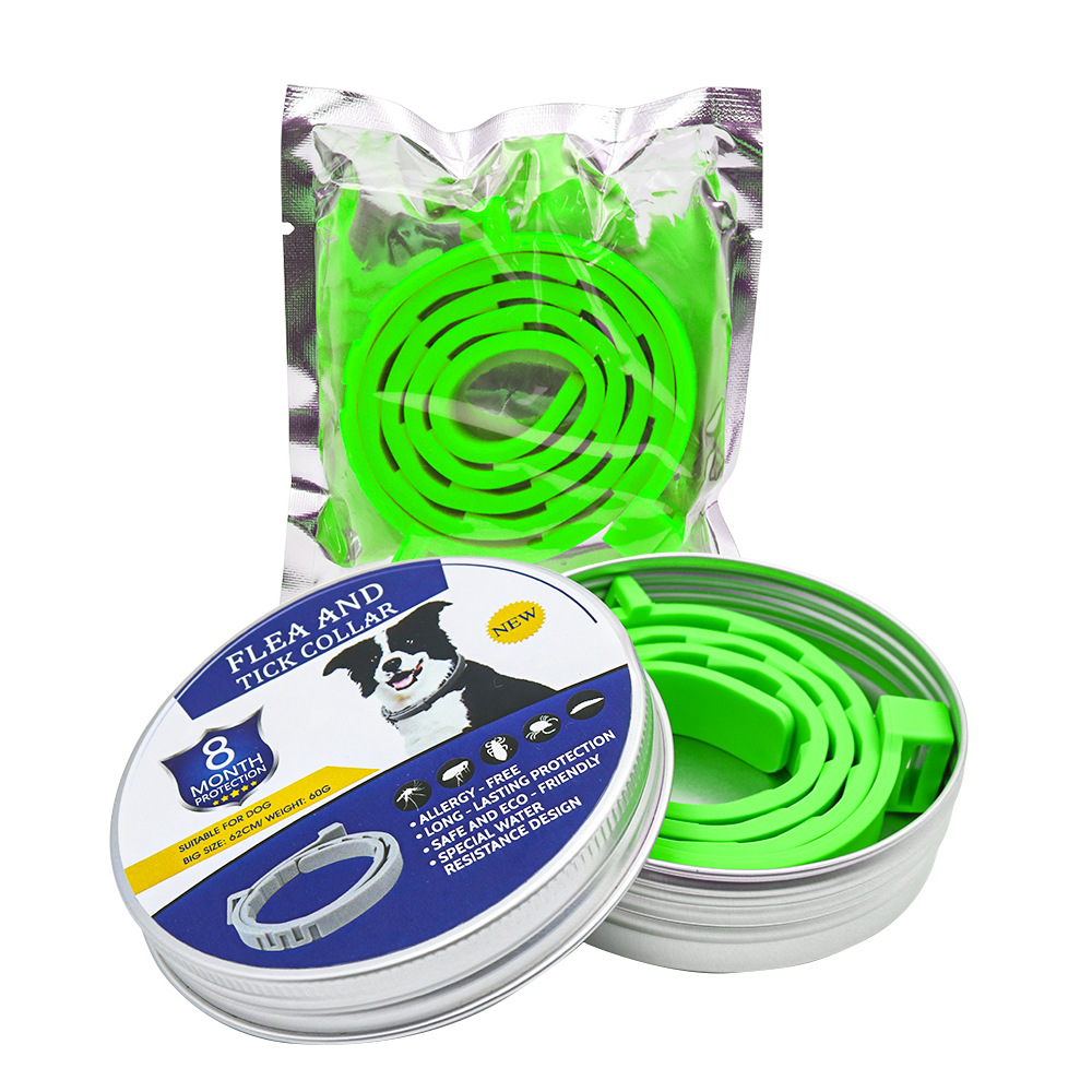 강아지용 그린 실리콘 목걸이 (박스 포장)
