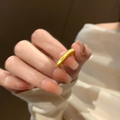 新款丝绒手工拉丝不规则戒指女轻奢小众高级感指环简约百搭可调节