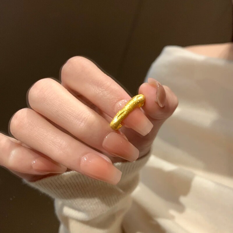 新款丝绒手工拉丝不规则戒指女轻奢小众高级感指环简约百搭可调节|undefined