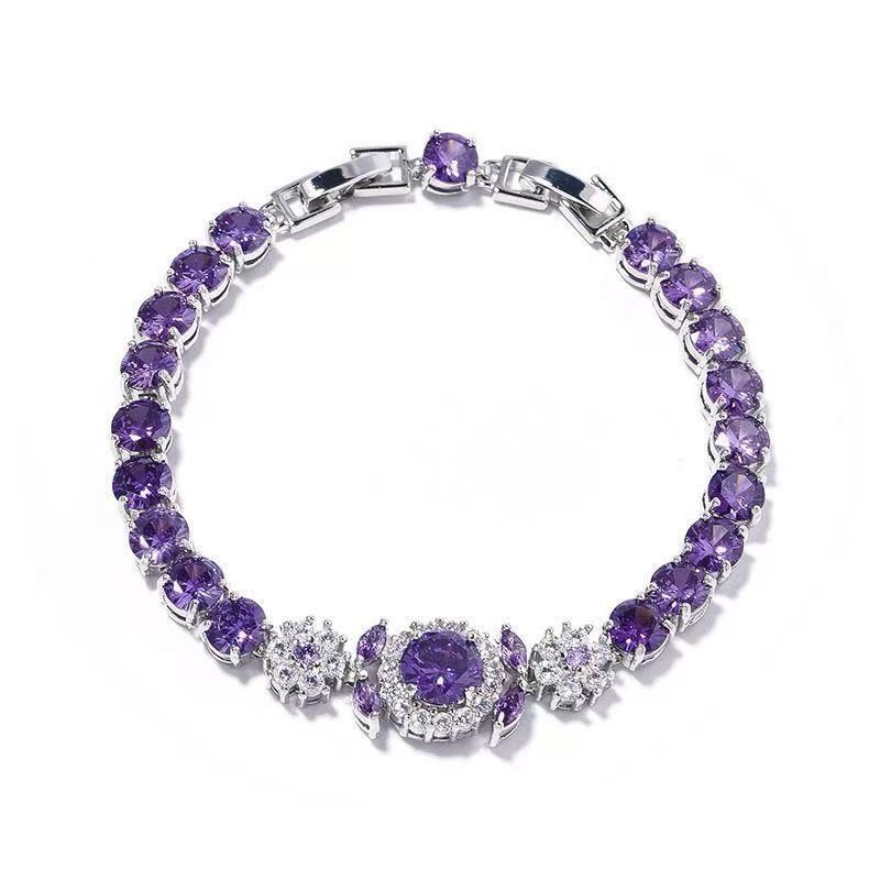 Bracelet élégant en diamant violet pour homme bijoux de luxe_voghion.com