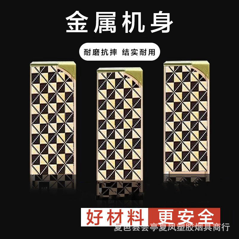 Publicidad de encendedor a prueba de viento de metal inflado láser de alta calidad impresión directa llama azul impresión UV color publicidad