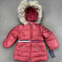Оригинальная куртка TOM*MY HILFIGER для девочек, толстая верхняя одежда на флисовой подкладке, детская куртка