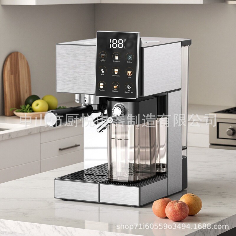 Coffee machine factory, 20-bar high-pressure water pump, 1.5L water tank, 500ML milk frothing pitcher, for making Italian espresso, cappuccino, and latte Coffee machine factory, 20-bar high-pressure water pump, 1.5L water tank, 500ML milk frothing pitcher, for making Italian espresso, cappuccino, and latte