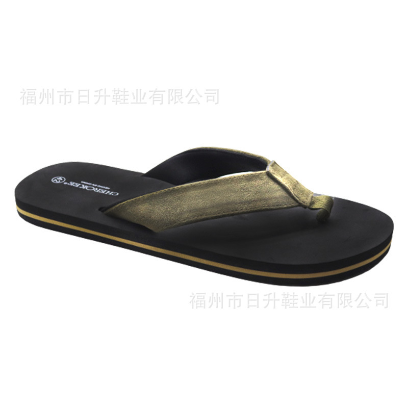 Oem Factory Goods Customized Export Men's Suede Flip-Flops Outdoor Beach Shoes Eva Slice Slippers Slippers