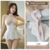 White + white open socks