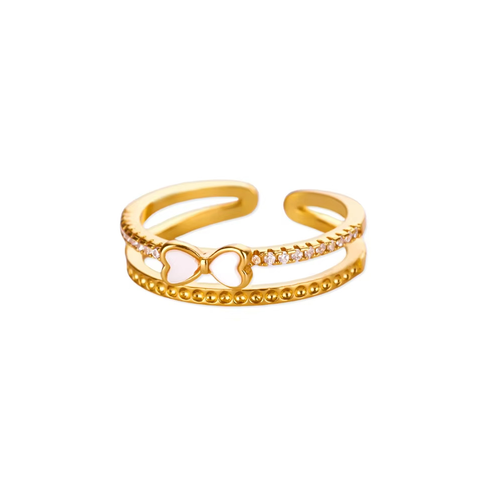 8g Weight 0.03µm-0.05µm Gold Plating Thickness PVD Coated Gold Plating Process 18K Real Gold Plated Plating Material Acrylic Pearl, Zircon Inlay Material Open Rings Classification 1 Piece Quantity Daily Occasion 304 Stainless Steel Material Geometric, Flower, Bow Knot Pattern All Seasons Season Women's Gender INS Style, Sweet Style Waterproof Non Tarnish, Inlay Craft PVD Coated Real Gold Plated Geometric Flower Bow Knot 304 Stainless Steel INS Style Sweet Waterproof Non Tarnish Open Rings 15