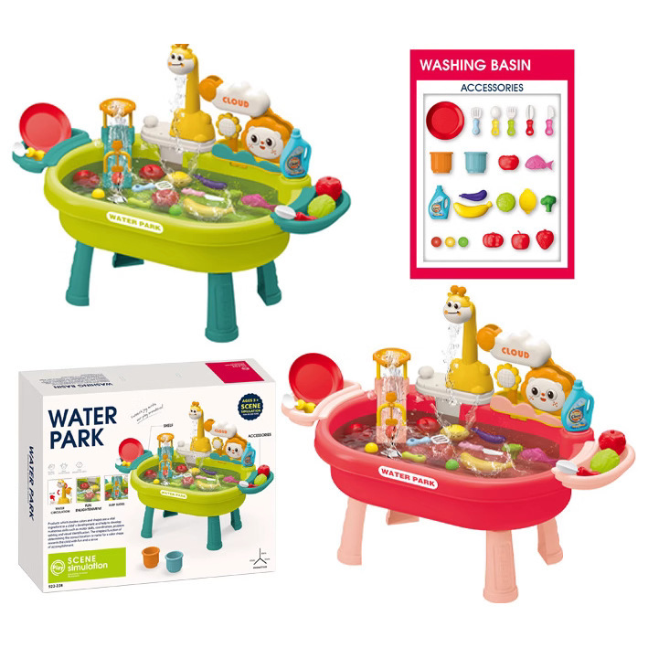 Comercio exterior para niños circulación eléctrica de agua de cocina lavavajillas jugando piscina para la casa lavabo jugando juguetes
