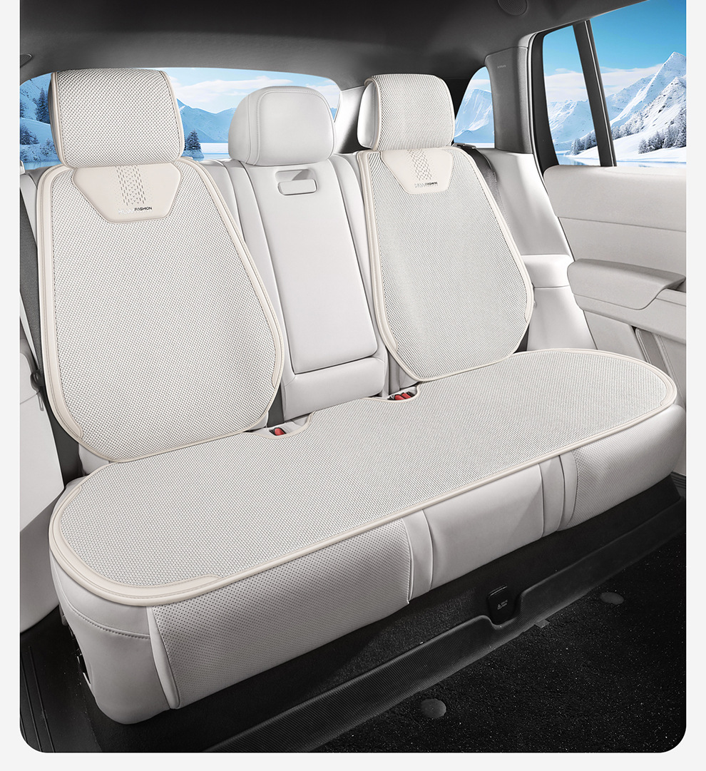 2026 Ice Linen Breathable Four-Season Universal Car Seat Cushion Small Three-Piece Set Seat Cushion Square Cushion Butt Cushion