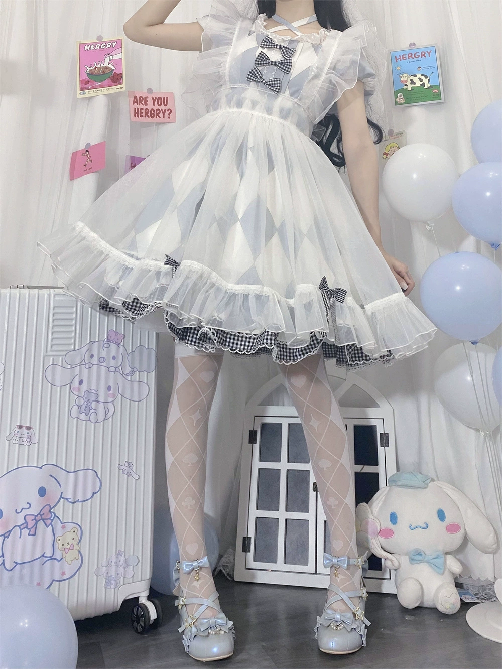 Thin knee socks, Lolita style