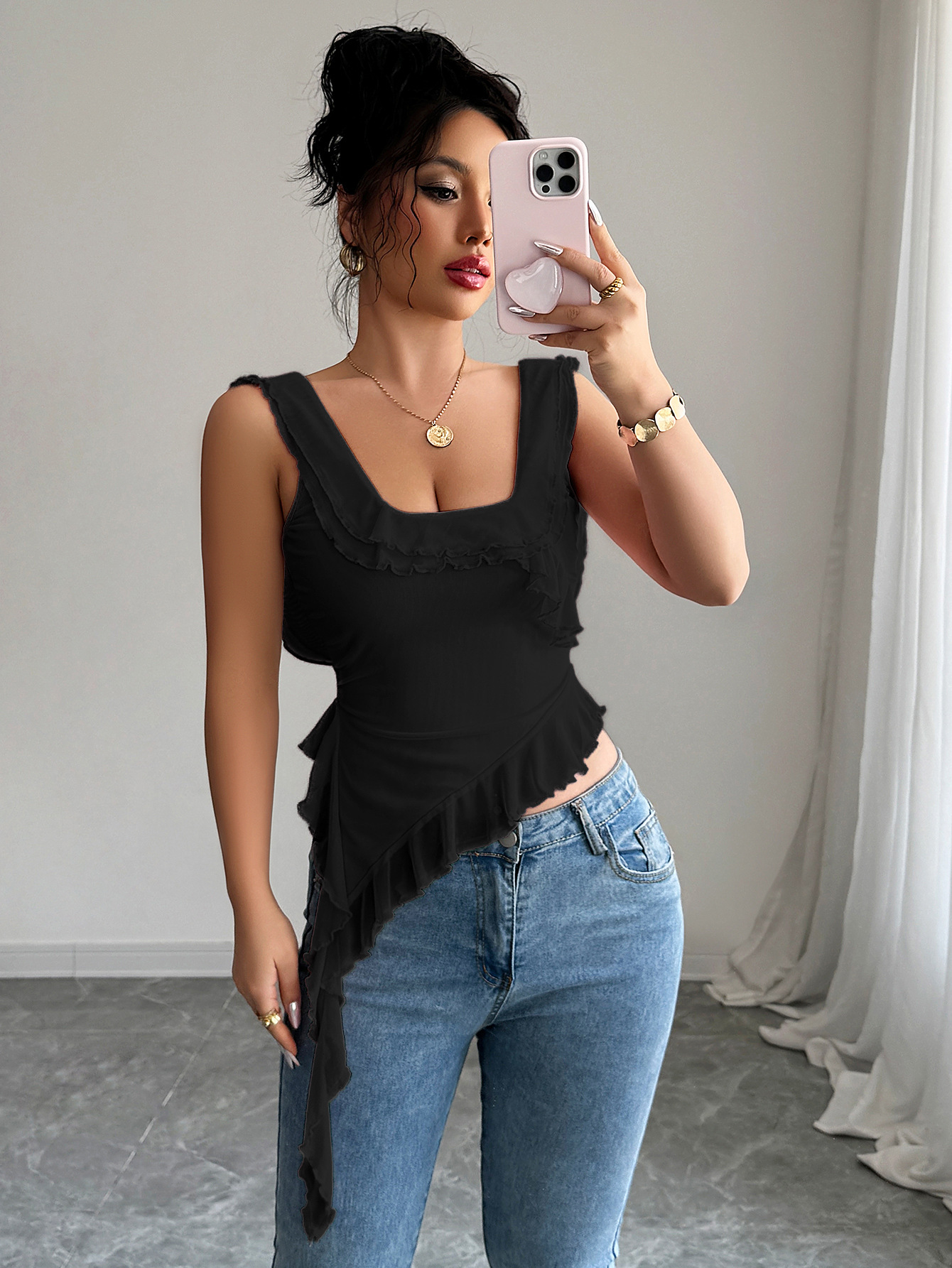 Classic Style Style Wholesale Women's Spandex Polyester Classic Style Solid Color Tank Tops