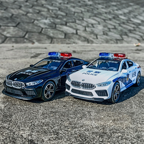 Simulation 1:32 M8 Police Car Alloy Sound and Light Springback Model Children's Decorative Ornament Car Toy Wholesale