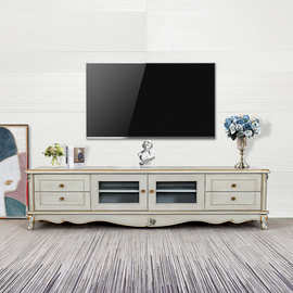 法式轻奢电视柜美式复古风实木雕花客厅视听柜欧式巴洛克家具定制