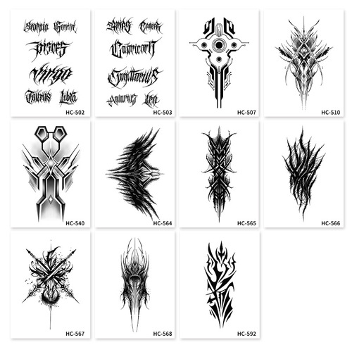 Cool mech tattoo sticker cyberpunk mechanical pattern water-resistant durable arm sword flower arm non-reflective future