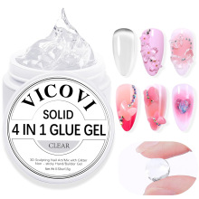 跨境新款美甲手捏胶15ml大容量4 in 1固态雕花手捏不沾手延长凝胶