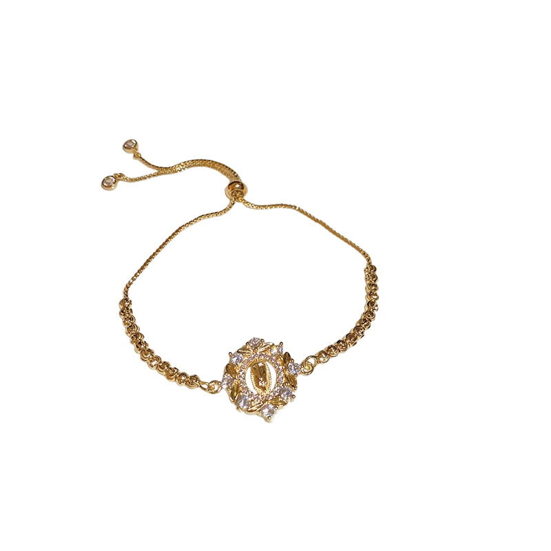 Zircón ultra brillante retrato redondo ajustable pulsera ligera de lujo pulsera de alta sensación de diseño de nicho universal joyería de mujer image 6