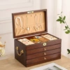 X784-4 walnut color velvet hook with lock and handle (30*20*17.5CM)