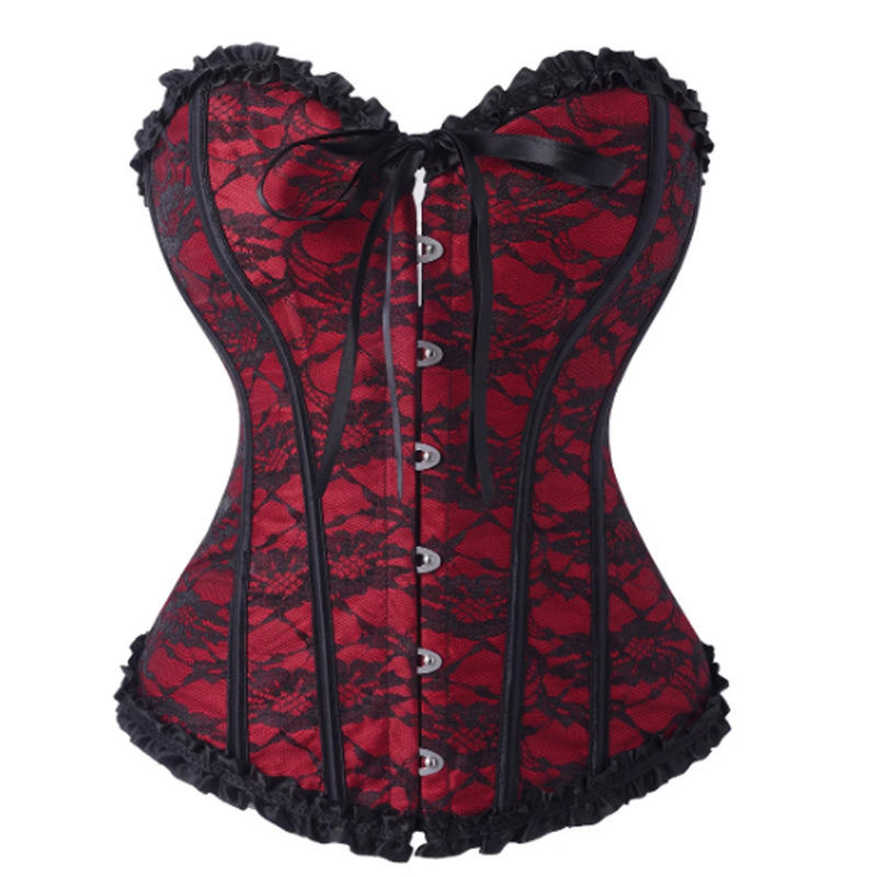 Cross-Border European and American Court-Style Corset Waist-Cinching Fishbone Bustier Strapless Tube Top Fishbone Top Women's Waist-Shaping Shapewear Cross-Border European and American Court-Style Corset Waist-Cinching Fishbone Bustier Strapless Tube Top Fishbone Top Women's Waist-Shaping Shapewear
