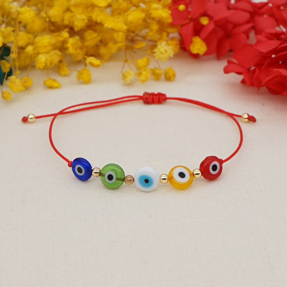 Fashion Acrylic Gold Bead Candy Color Glazed Glass Bracelet display picture 1