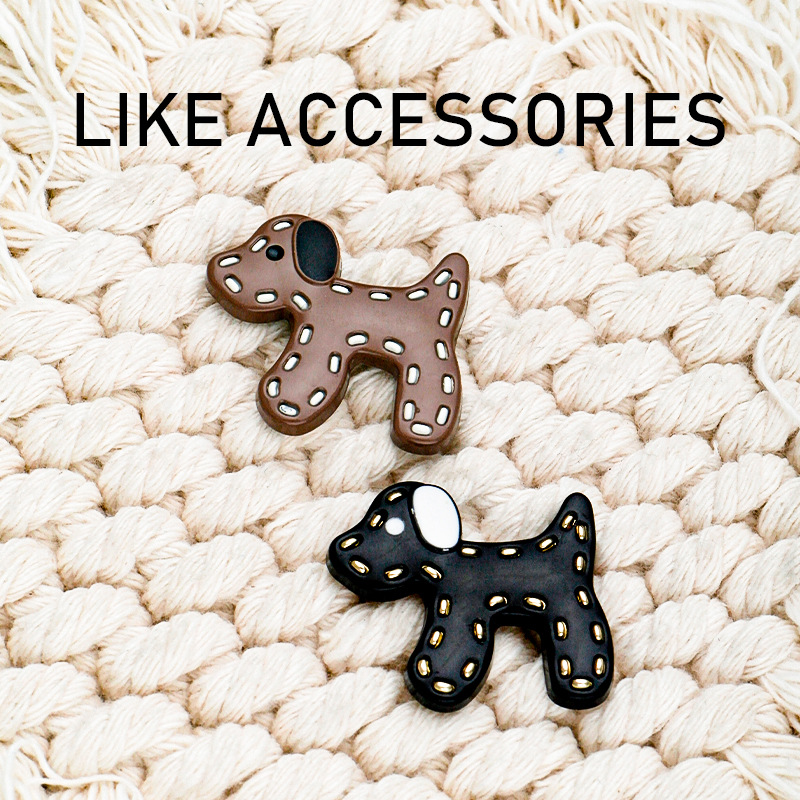 合金卡通缝线小狗发饰配件可爱萌宠造型发夹头饰diy配饰材料批发