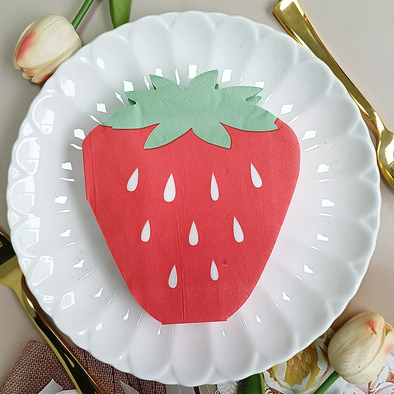 Factory Direct Cross-border Hot Selling in stock Shaped Strawberry Printed Paper Towel Decorative Party Napkin Creative Paper Towel Factory Direct Cross-border Hot Selling in stock Shaped Strawberry Printed Paper Towel Decorative Party Napkin Creative Paper Towel