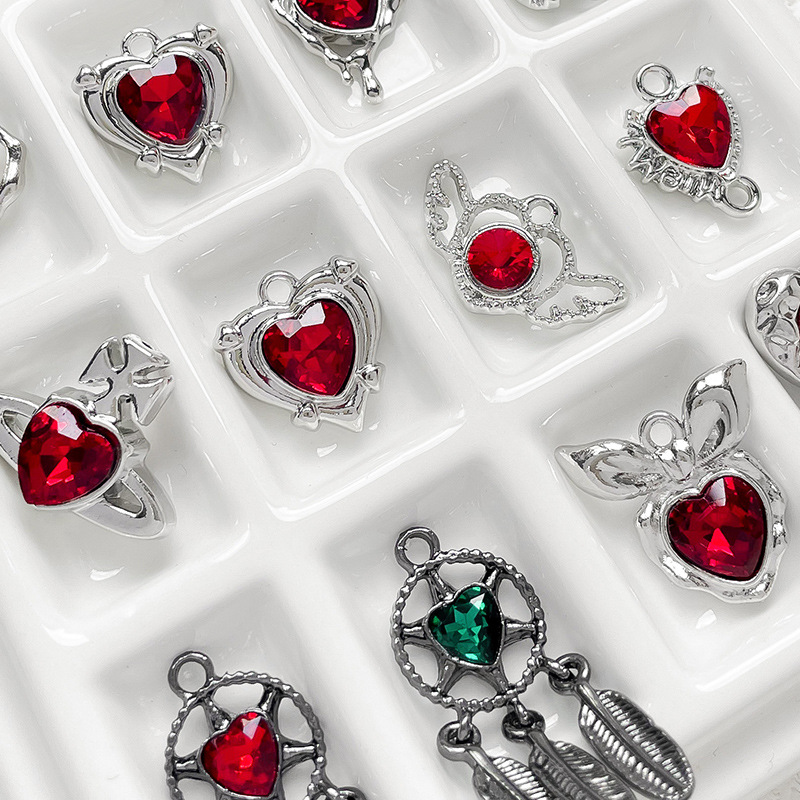 8g Weight Pendant Jewelry Making Type 16*15mm Jewelry Making Size DIY Jewelry Accessories Classification 1 Piece Quantity Alloy Material Heart Shape, Lines Pattern Plating Design Elegant, Lady, Simple Style Style 1 Piece 16*15mm Alloy Heart Shape Lines Pendant 4