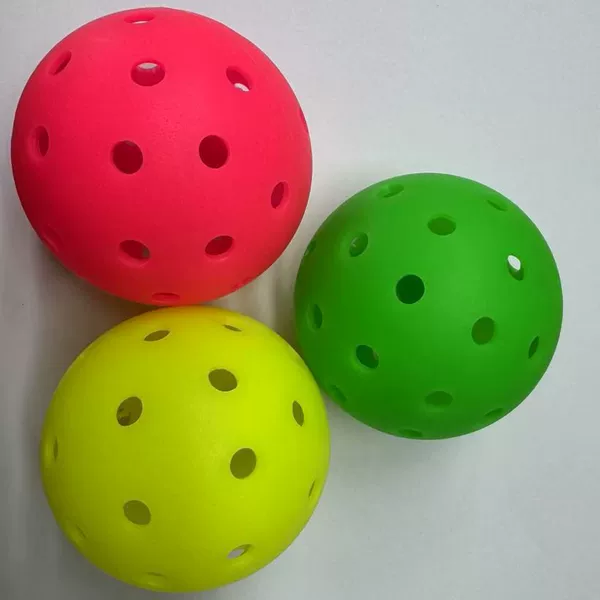 Direct from the manufacturer: 50-degree PE pickleball with 40 holes, 74mm matte finish, molded for competition use