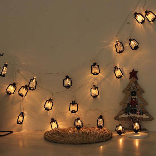 Camping atmosphere light LED outdoor decoration retro kerosene bottle lamp tent canopy decoration camp layout colorful light string