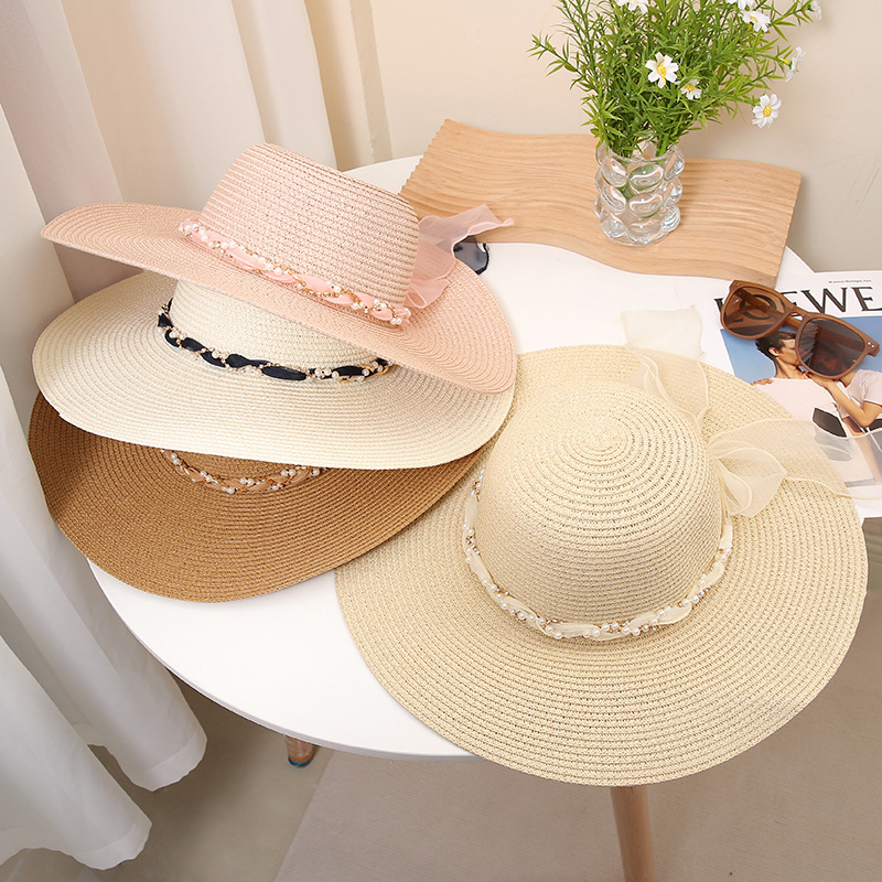 2023 sombrero de paja de borde grande sombrero de paja sombrero de sol protección solar sombrero de paja sombrero de papel sombrero de playa de borde grande