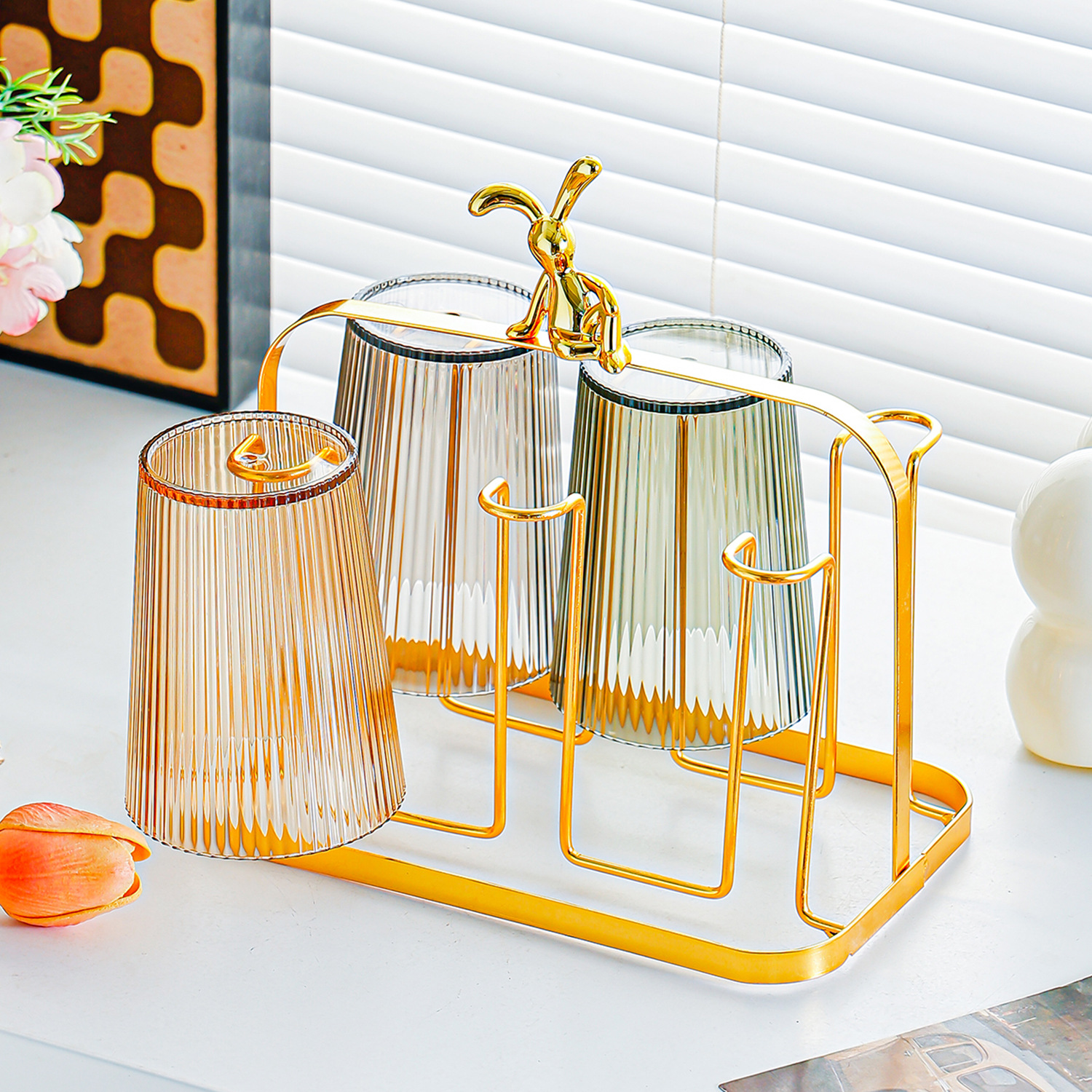 Taza de vidrio de alta calidad, taza de agua potable, taza de té con asa, juego de tetera, sala de estar, hospitalidad familiar, simplicidad moderna