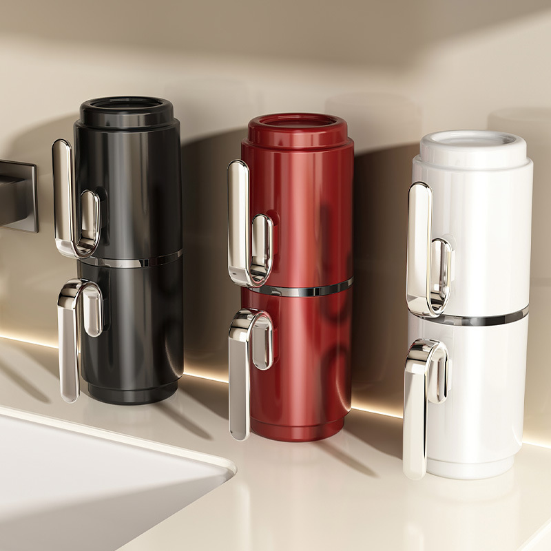 Juego de tazas de lavado de viaje Pasta de dientes portátil Cepillo de dientes Caja de almacenamiento Pareja Artículos de tocador Cepillo Taza de dientes Taza de enjuague bucal