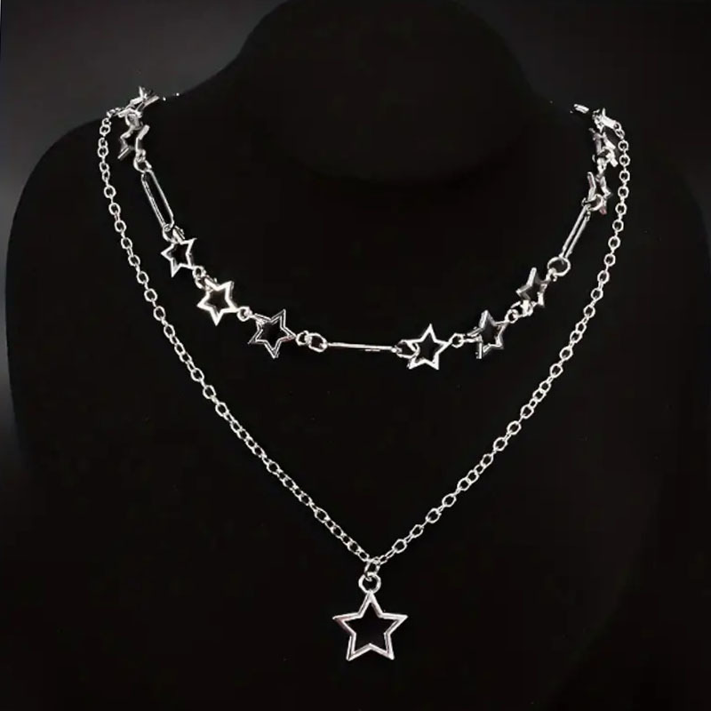 Two-piece Y2K Star Necklace suit, Stylish Layered Necklace for Women
